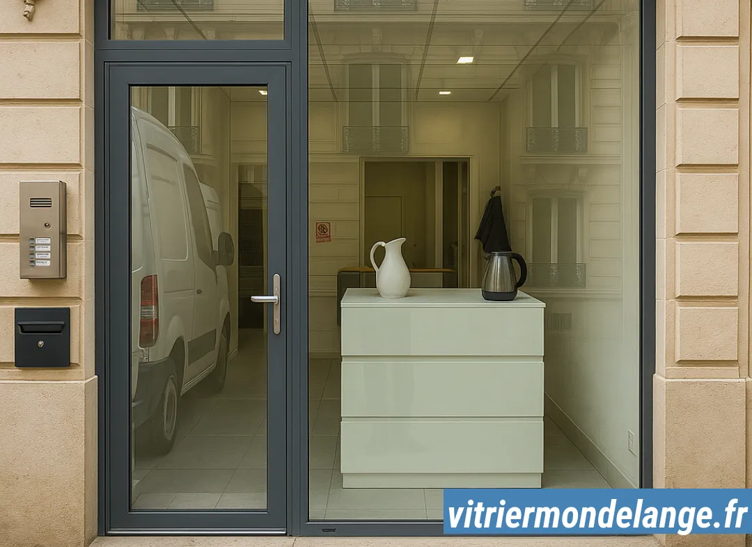 Façade vitrine de magasin en aluminium sur mesure à Mondelange